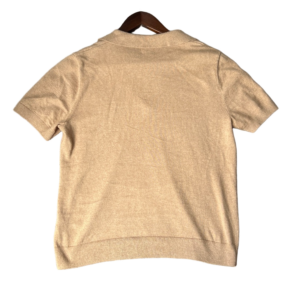 J.Crew Polo Sweater Women’s Small | Camel Tan Cotton Cashmere Knit - Picture 2 of 5